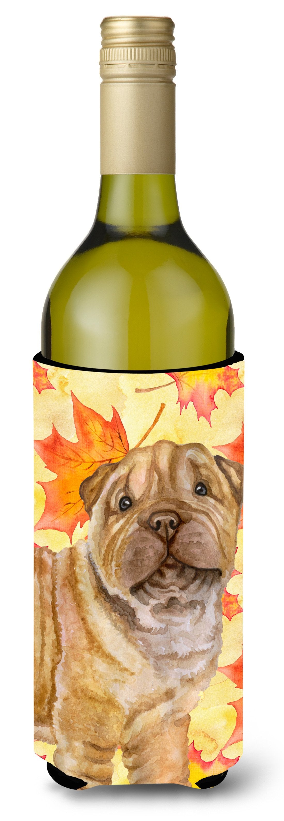 Shar Pei Puppy Fall Wine Bottle Beverge Insulator Hugger BB9980LITERK by Caroline&#39;s Treasures
