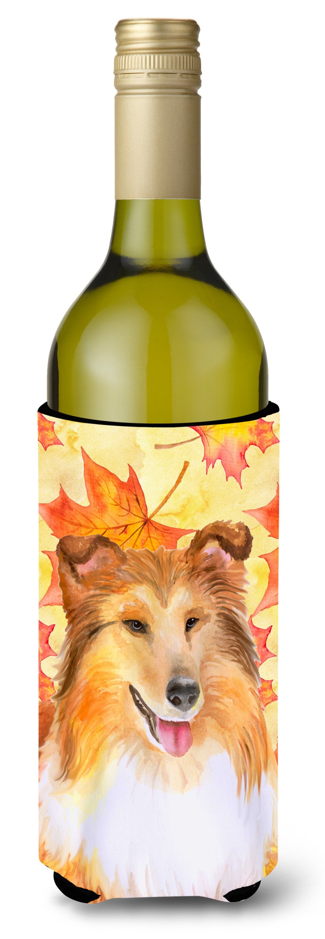 Sheltie Fall Wine Bottle Beverge Insulator Hugger BB9981LITERK by Caroline&#39;s Treasures