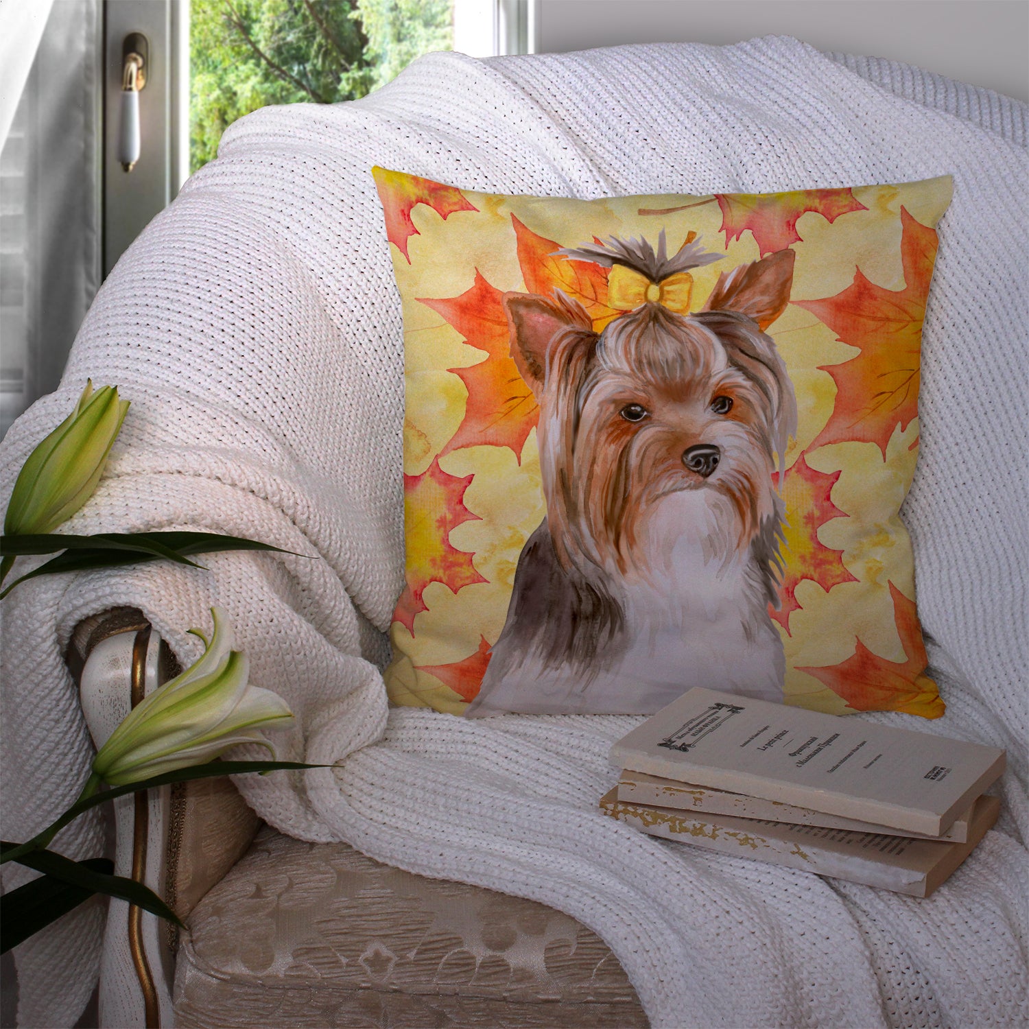Yorkshire Terrier #2 Fall Fabric Decorative Pillow - the-store.com