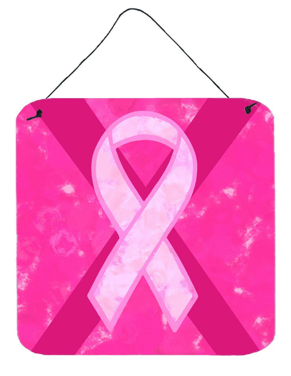 Breast Cancer Battle Flag Aluminium Metal Wall or Door Hanging Prints by Caroline's Treasures