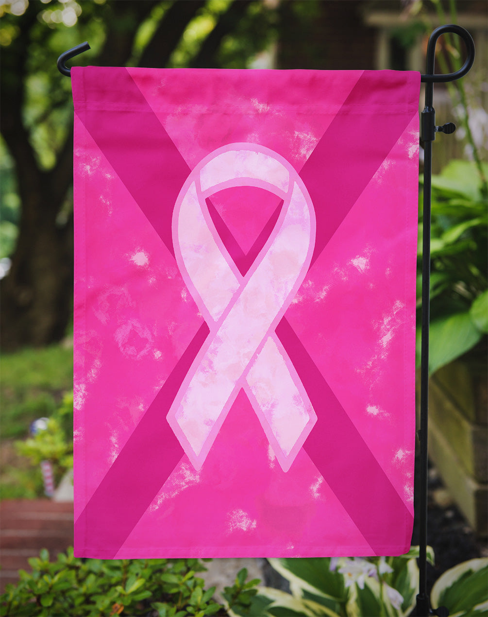 Breast Cancer Battle Flag  Flag Garden Size.