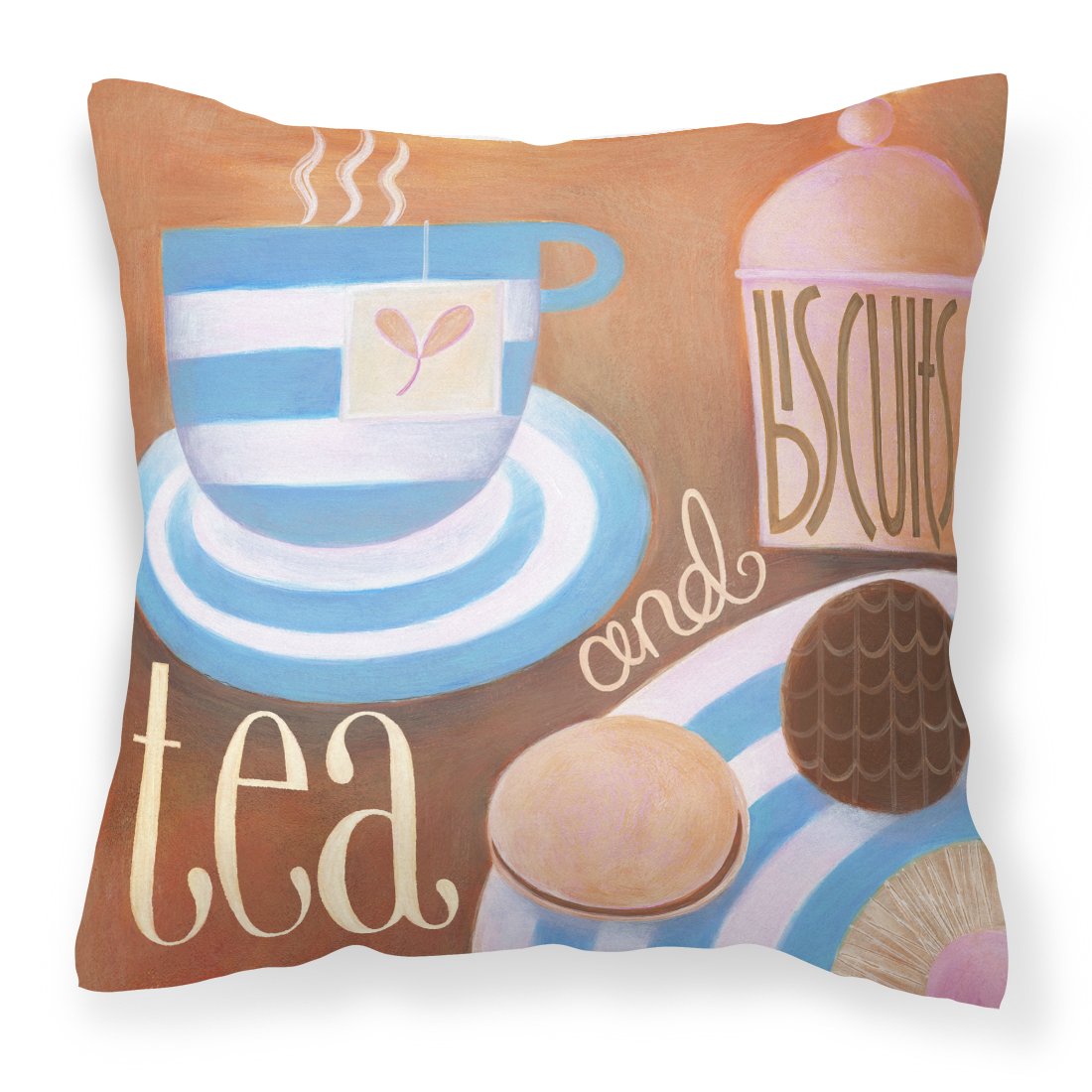 Kitchen Collection Tea by Cathy Brear Canvas Decorative Pillow by Caroline's Treasures