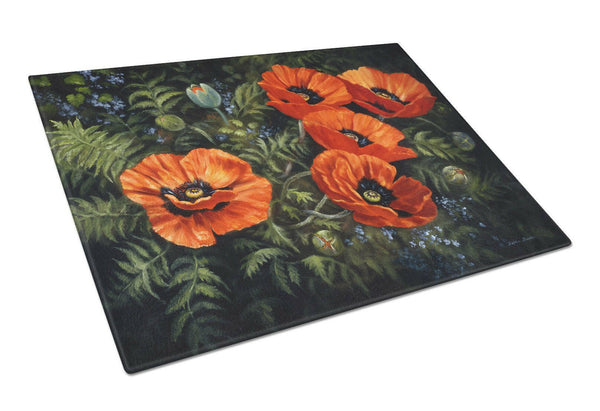 Poppies by Daphne Baxter Glass Cutting Board Large BDBA0007LCB by Caroline's Treasures