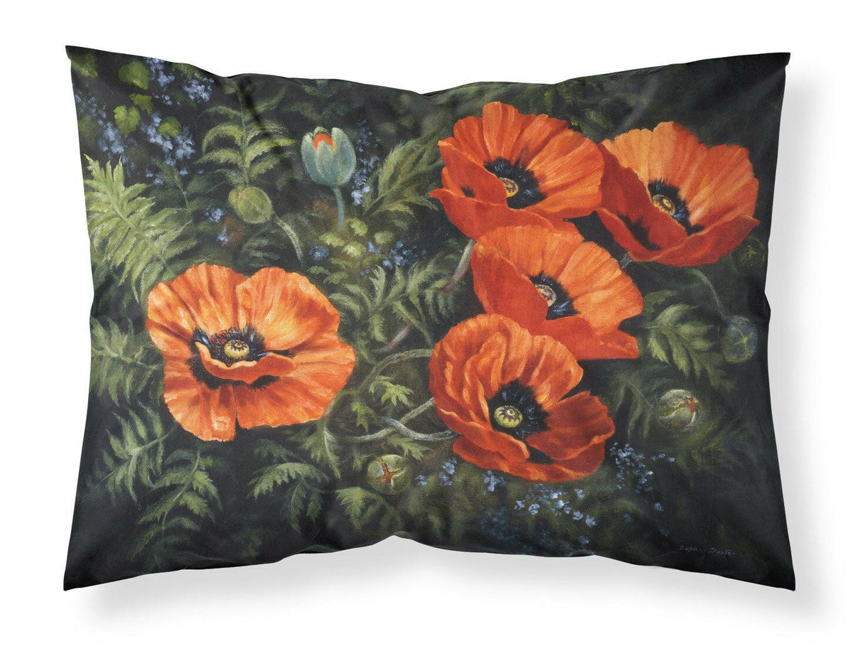 Poppies by Daphne Baxter Fabric Standard Pillowcase BDBA0007PILLOWCASE by Caroline&#39;s Treasures