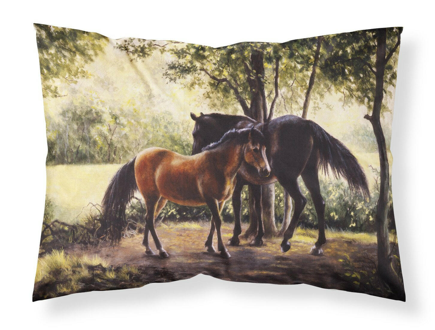 Horses by Daphne Baxter Fabric Standard Pillowcase BDBA0055PILLOWCASE by Caroline's Treasures