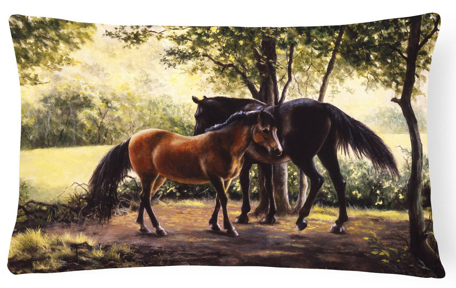Horses by Daphne Baxter Fabric Decorative Pillow BDBA0055PW1216 by Caroline's Treasures