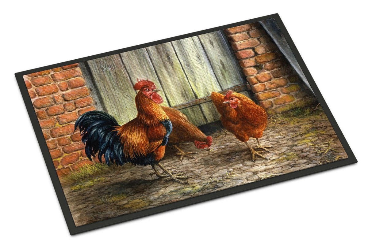 Rooster and Chickens by Daphne Baxter Indoor or Outdoor Mat 18x27 BDBA0056MAT - the-store.com
