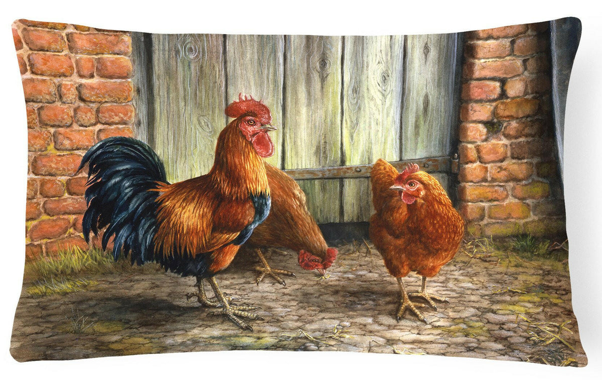 Rooster and Chickens by Daphne Baxter Fabric Decorative Pillow BDBA0056PW1216 by Caroline&#39;s Treasures