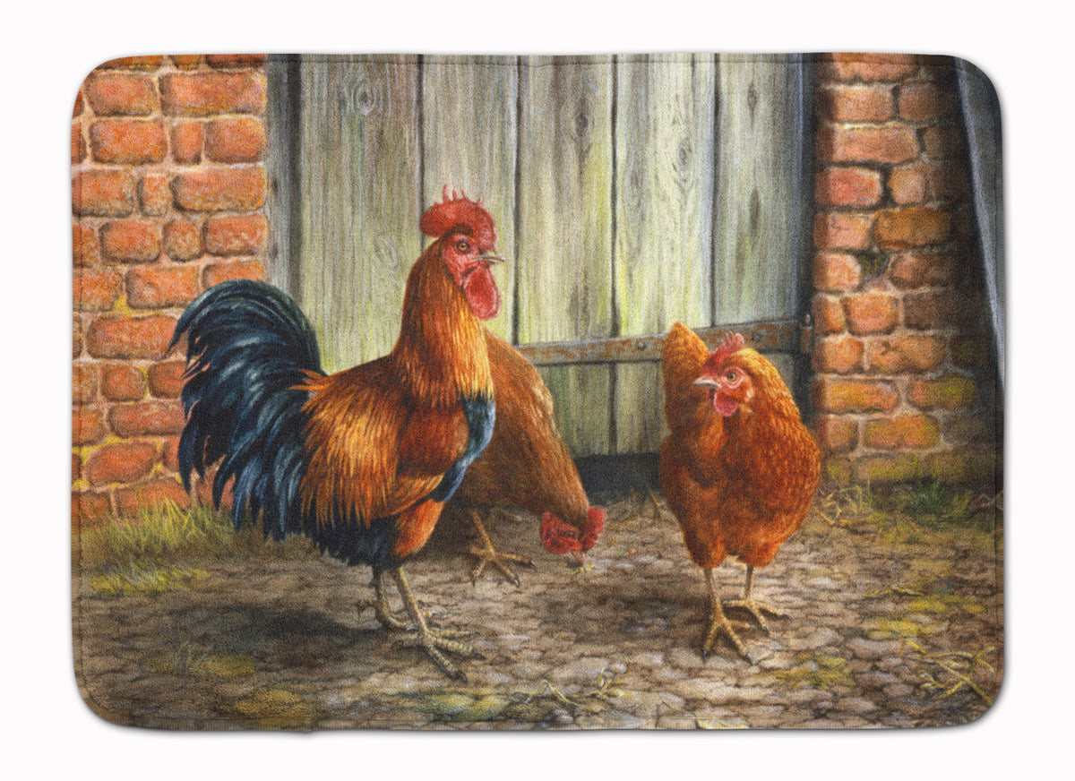 Rooster and Chickens by Daphne Baxter Machine Washable Memory Foam Mat BDBA0056RUG - the-store.com