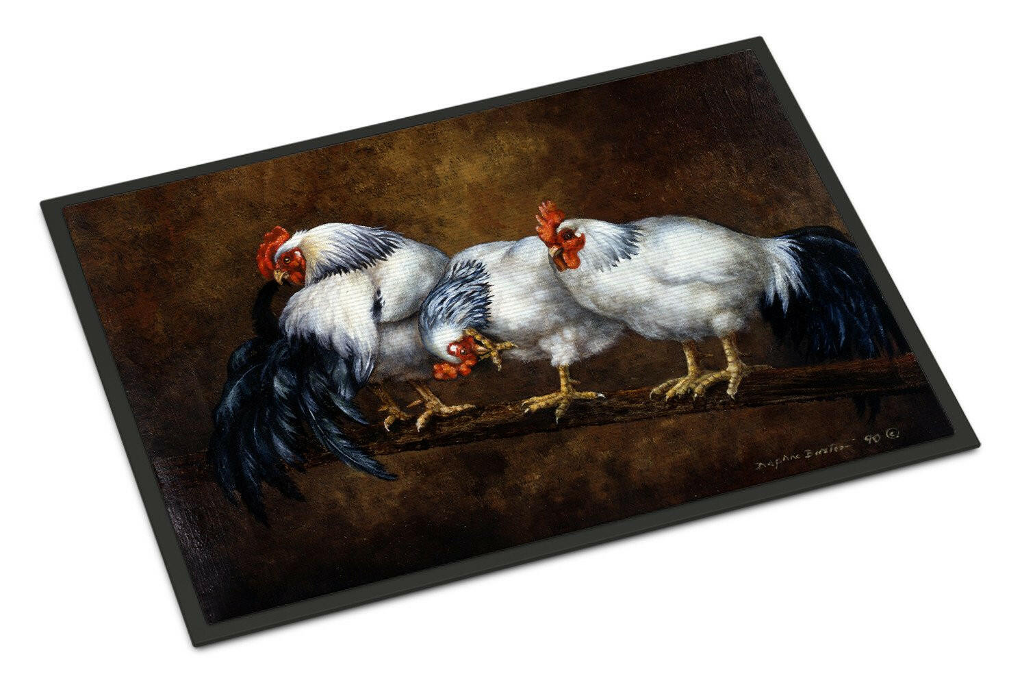 Roosting Rooster and Chickens Indoor or Outdoor Mat 18x27 BDBA0081MAT - the-store.com