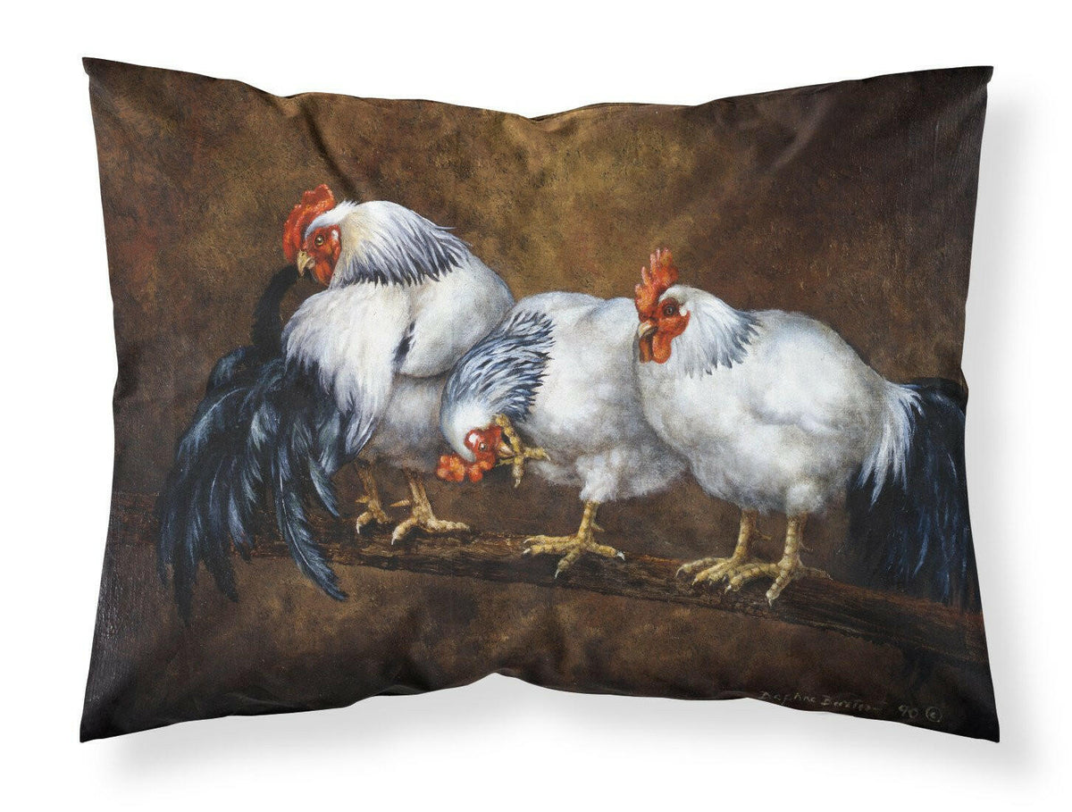 Roosting Rooster and Chickens Fabric Standard Pillowcase BDBA0081PILLOWCASE by Caroline&#39;s Treasures