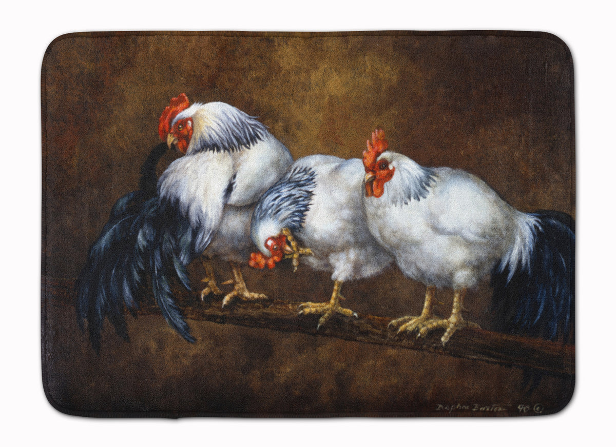 Roosting Rooster and Chickens Machine Washable Memory Foam Mat BDBA0081RUG - the-store.com