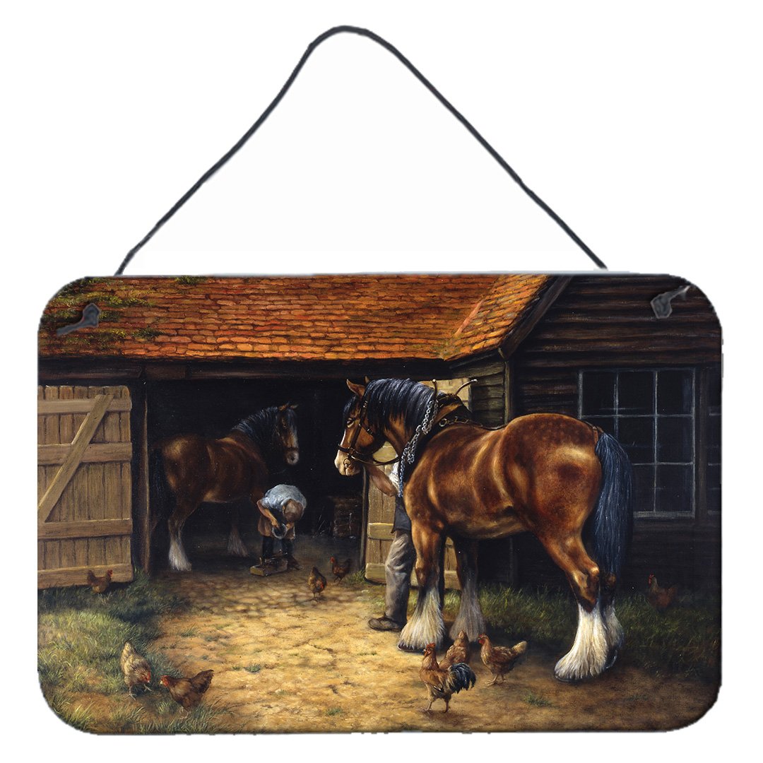 Horse and The Blacksmith by Daphne Baxter Wall or Door Hanging Prints BDBA0086DS812 by Caroline&#39;s Treasures