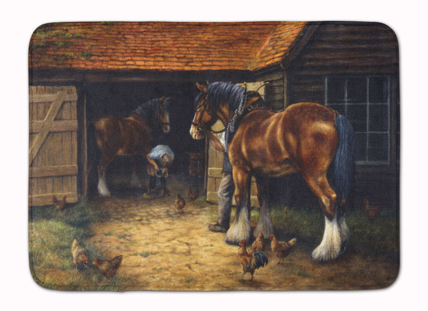 Horse and The Blacksmith by Daphne Baxter Machine Washable Memory Foam Mat BDBA0086RUG - the-store.com