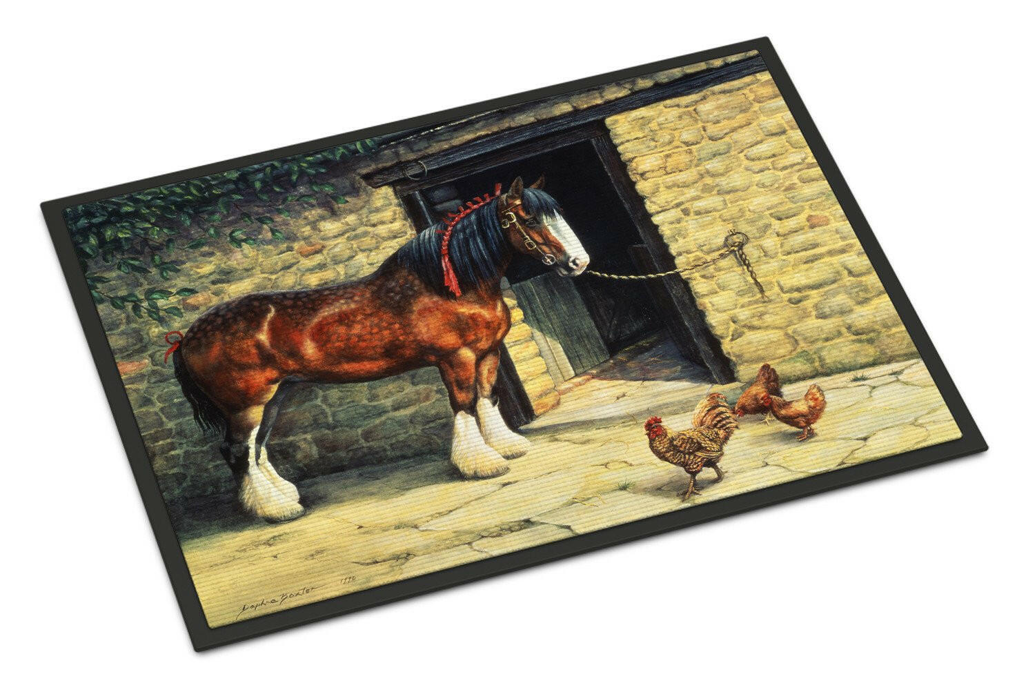 Horse and Chickens by Daphne Baxter Indoor or Outdoor Mat 24x36 BDBA0087JMAT - the-store.com