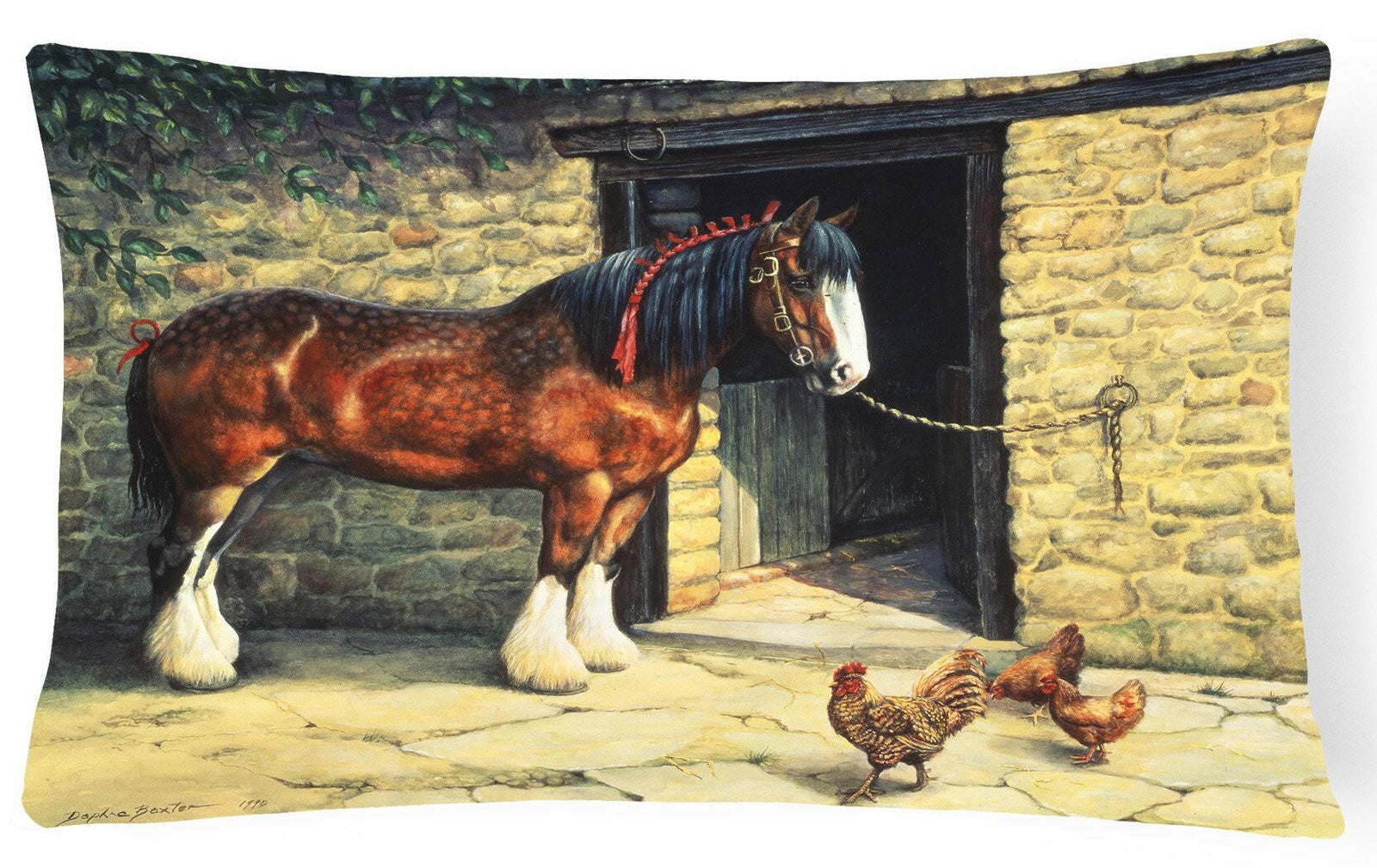 Horse and Chickens by Daphne Baxter Fabric Decorative Pillow BDBA0087PW1216 by Caroline's Treasures