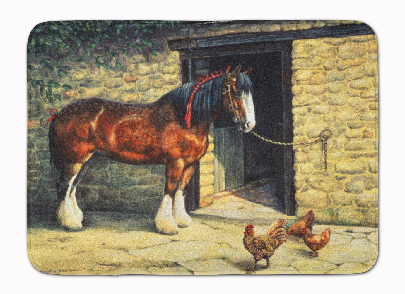 Horse and Chickens by Daphne Baxter Machine Washable Memory Foam Mat BDBA0087RUG - the-store.com