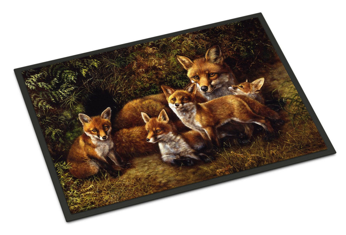 Fox Family Foxes by Daphne Baxter Indoor or Outdoor Mat 24x36 BDBA0090JMAT - the-store.com