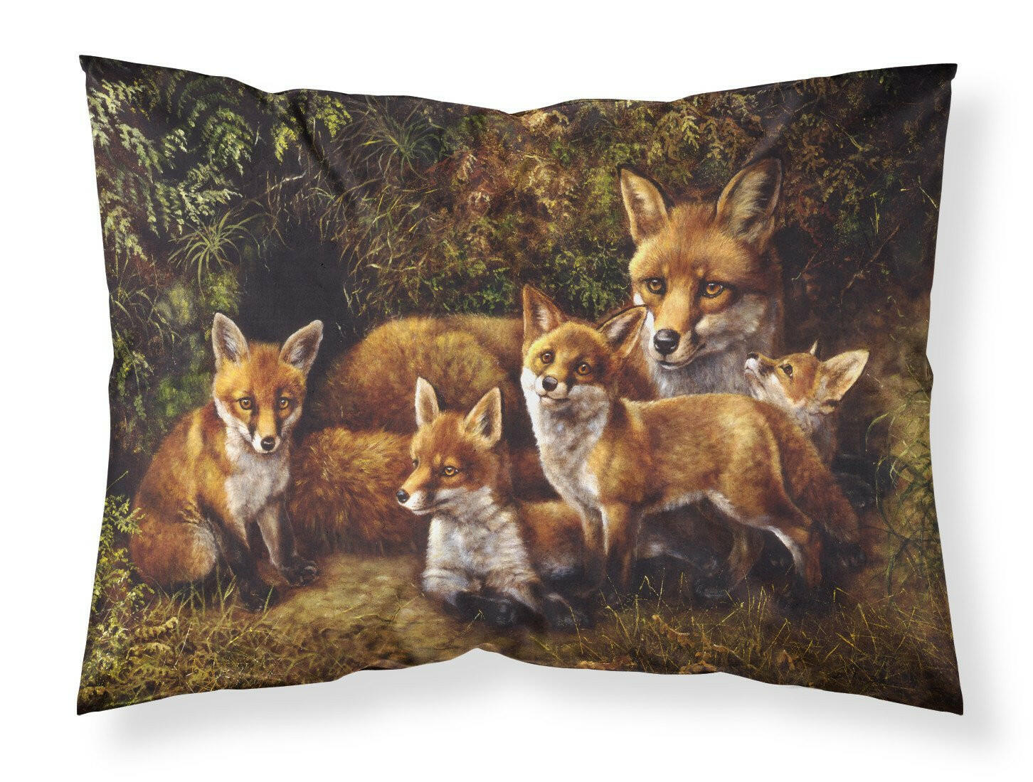 Fox Family Foxes by Daphne Baxter Fabric Standard Pillowcase BDBA0090PILLOWCASE by Caroline's Treasures