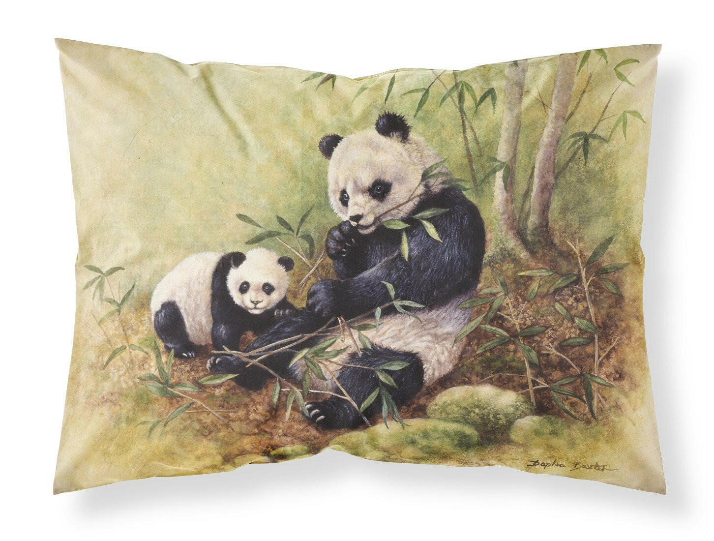 Panda Bears by Daphne Baxter Fabric Standard Pillowcase BDBA0111PILLOWCASE by Caroline's Treasures
