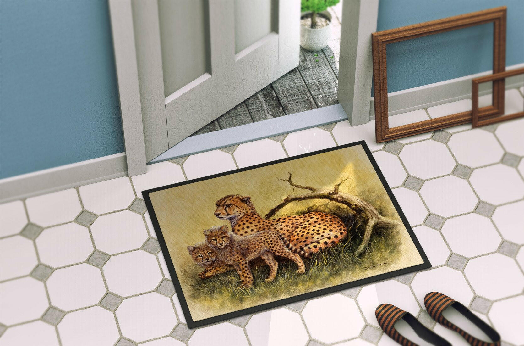 Cheetahs by Daphne Baxter Indoor or Outdoor Mat 24x36 BDBA0113JMAT - the-store.com