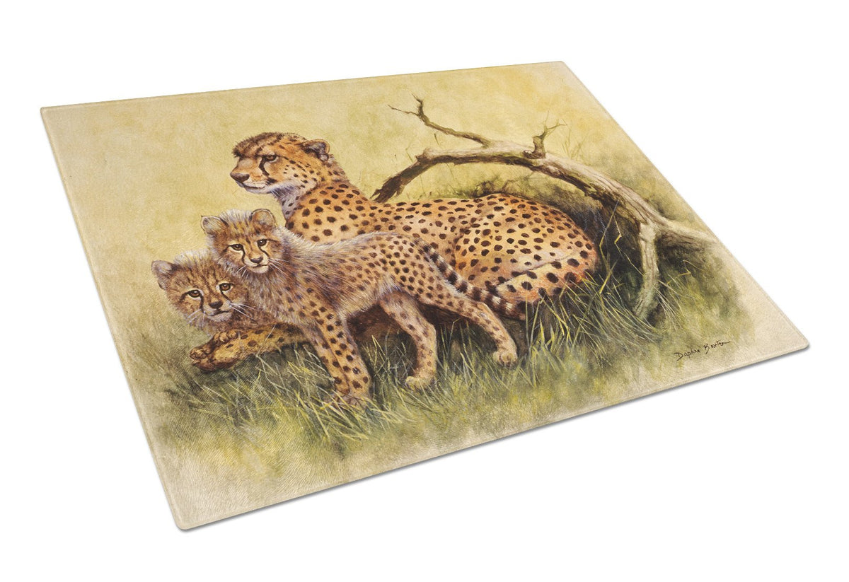 Cheetahs by Daphne Baxter Glass Cutting Board Large BDBA0113LCB by Caroline&#39;s Treasures