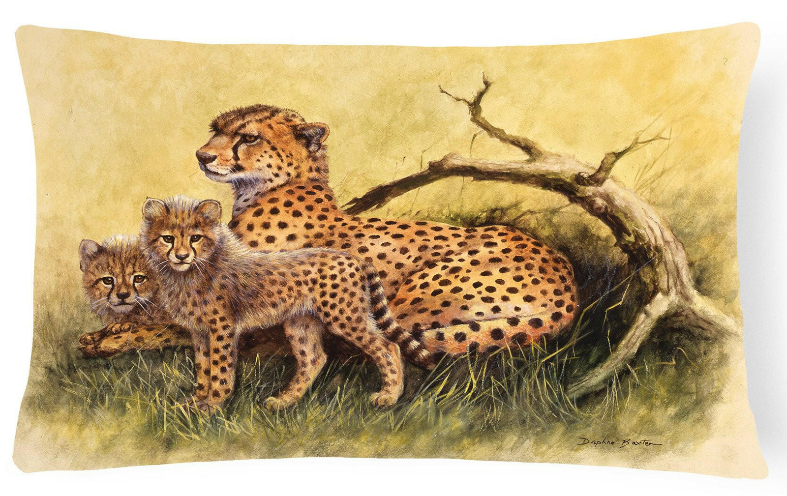 Cheetahs by Daphne Baxter Fabric Decorative Pillow BDBA0113PW1216 by Caroline's Treasures