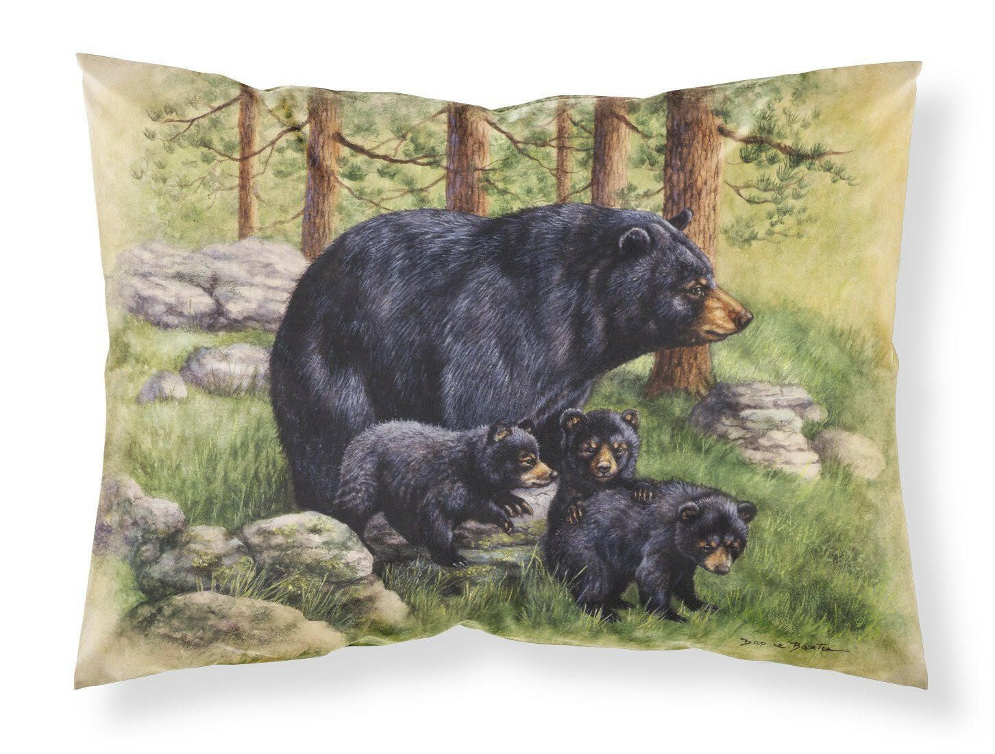 Black Bears by Daphne Baxter Fabric Standard Pillowcase BDBA0114PILLOWCASE by Caroline's Treasures