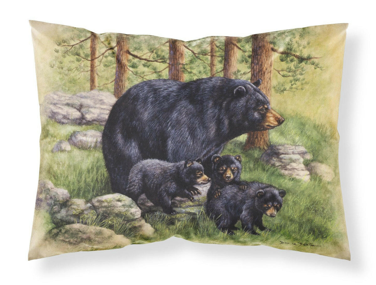 Black Bears by Daphne Baxter Fabric Standard Pillowcase BDBA0114PILLOWCASE by Caroline&#39;s Treasures