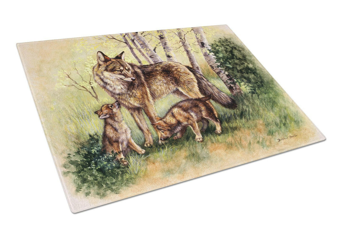 Wolf Wolves by Daphne Baxter Glass Cutting Board Large BDBA0115LCB by Caroline&#39;s Treasures