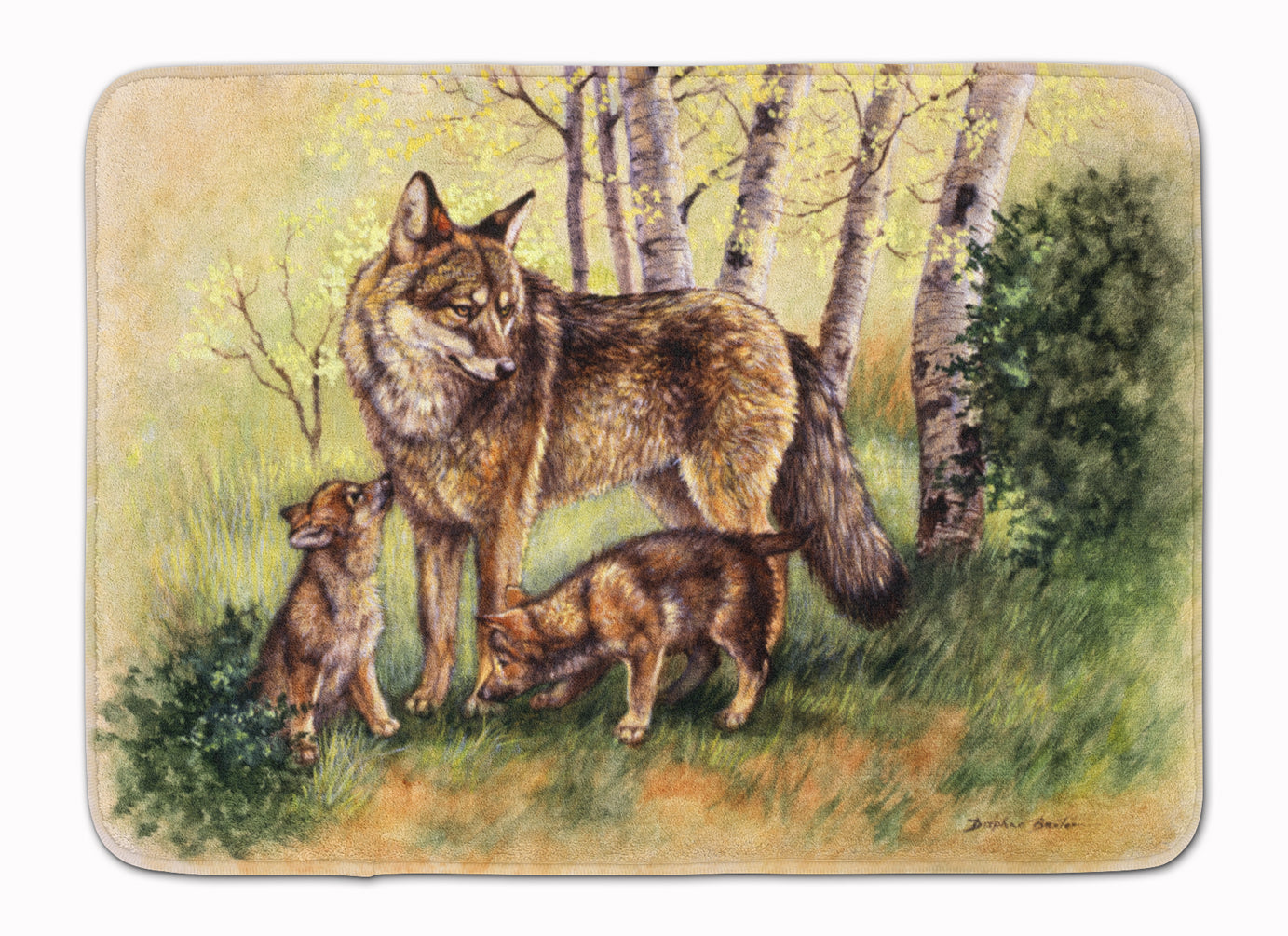 Wolf Wolves by Daphne Baxter Machine Washable Memory Foam Mat BDBA0115RUG - the-store.com