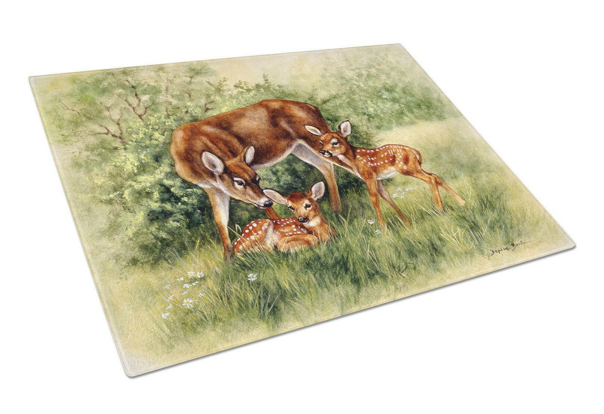 Deer by Daphne Baxter Glass Cutting Board Large BDBA0116LCB by Caroline&#39;s Treasures