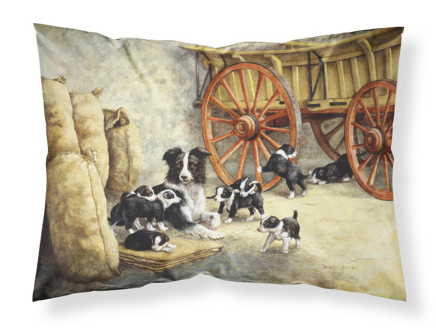 Border Collie Dog Litter Fabric Standard Pillowcase BDBA0118PILLOWCASE by Caroline's Treasures