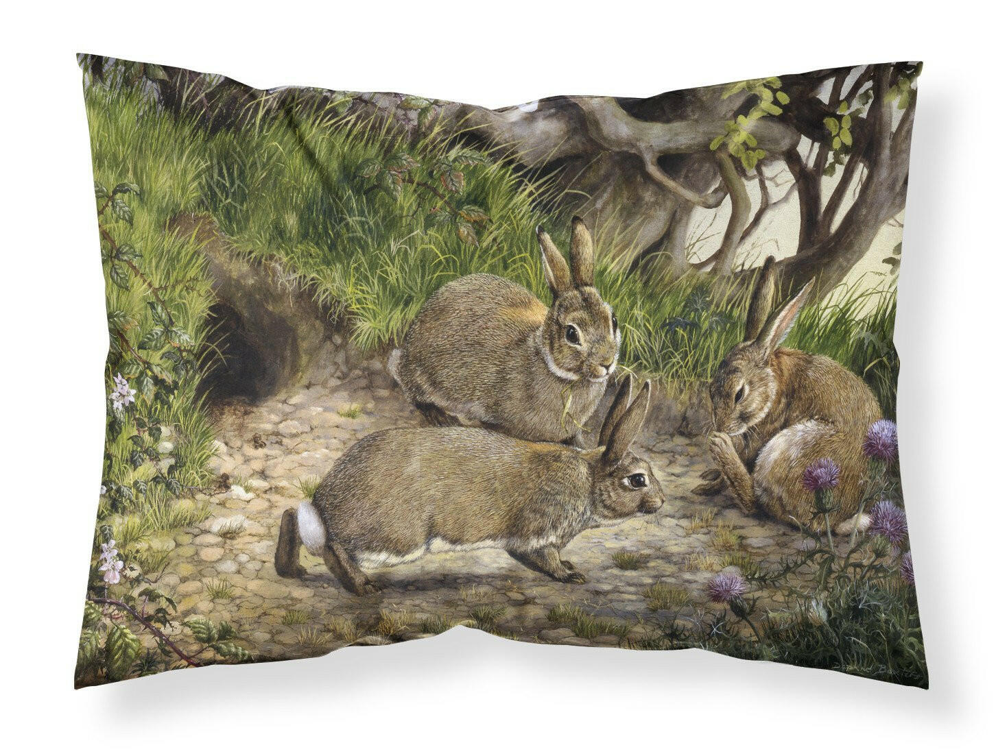 Rabbits and the Rabbit Hole Fabric Standard Pillowcase BDBA0136PILLOWCASE by Caroline's Treasures