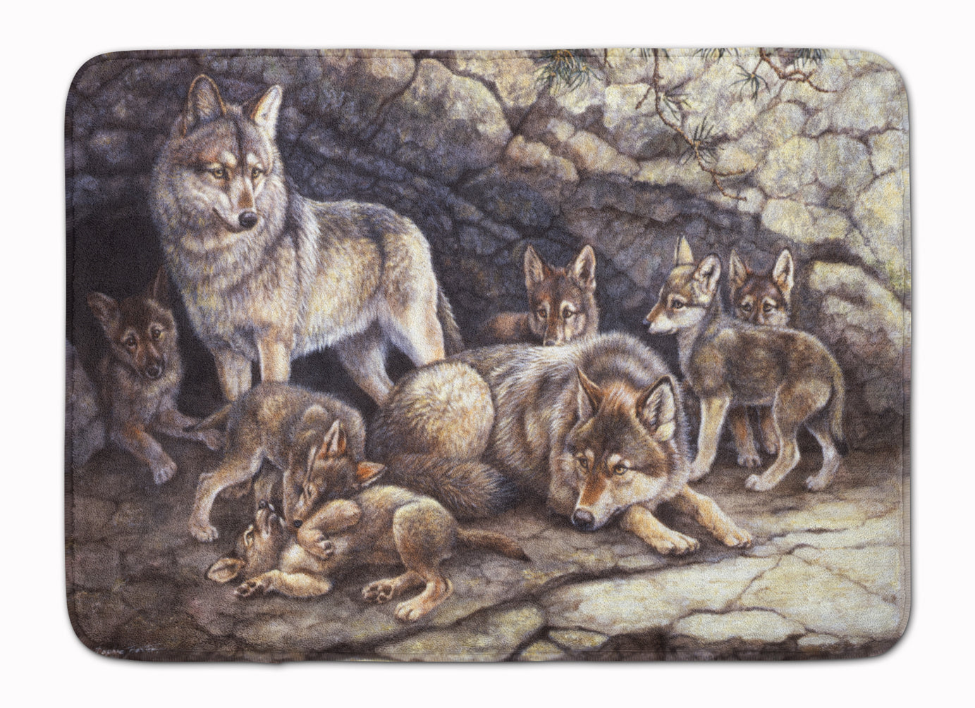 Wolf Wolves by the Den Machine Washable Memory Foam Mat BDBA0157RUG - the-store.com