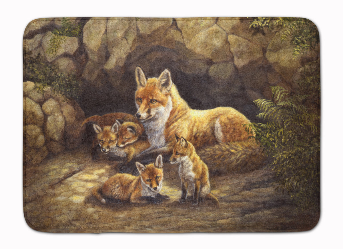 Fox Family Foxes by the Den Machine Washable Memory Foam Mat BDBA0169RUG - the-store.com