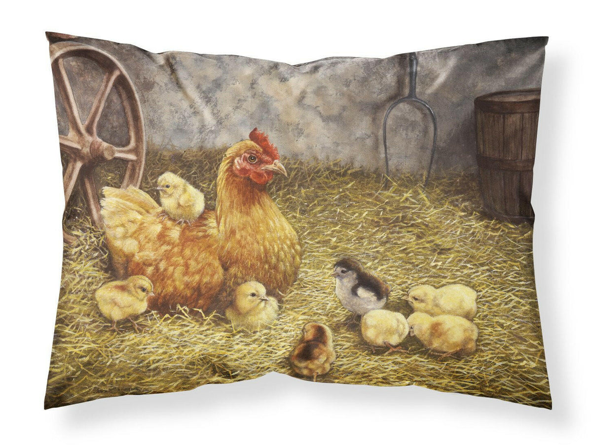 Chicken Hen and Her Chicks Fabric Standard Pillowcase BDBA0176PILLOWCASE by Caroline&#39;s Treasures