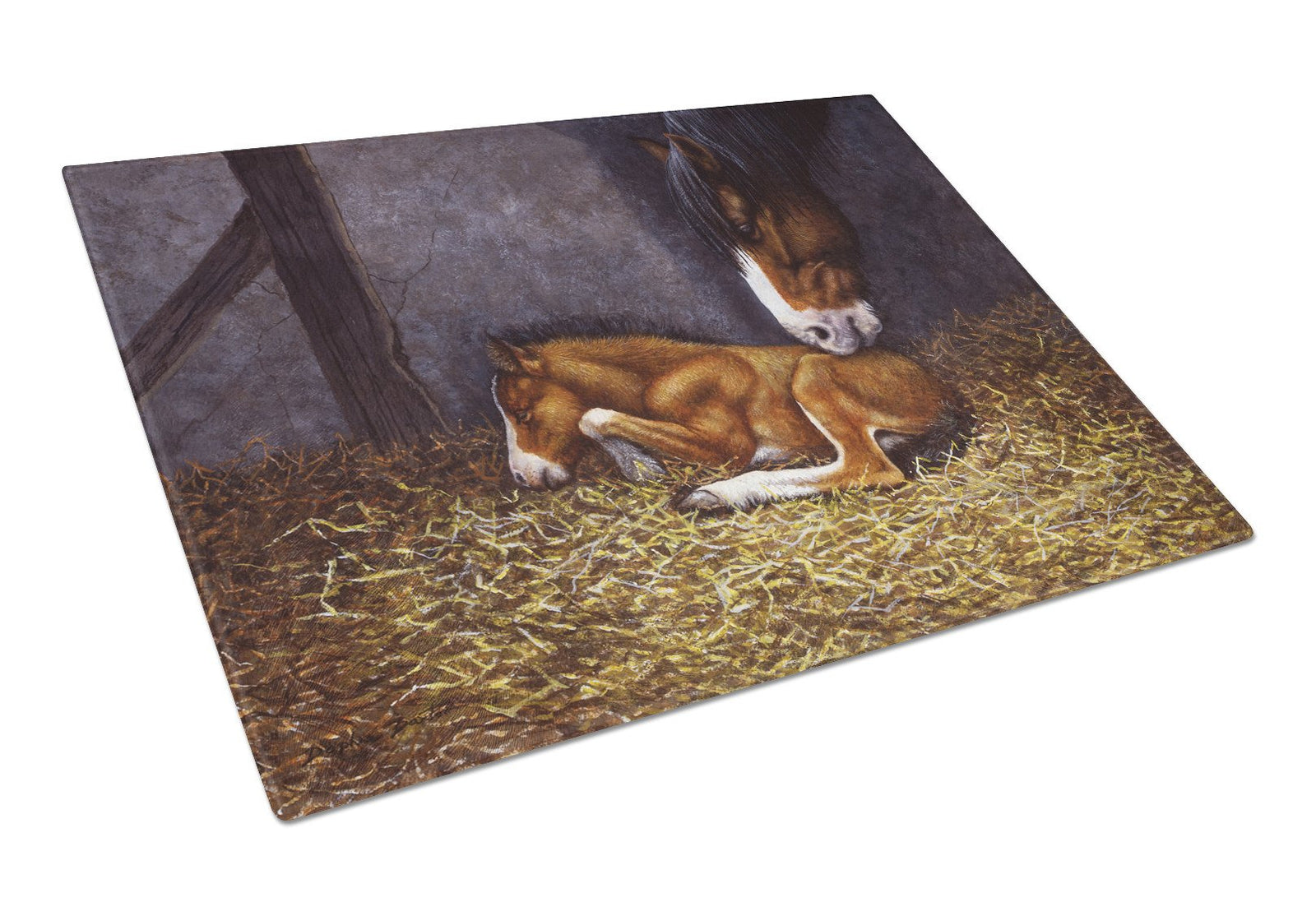Horse and Her Foal Glass Cutting Board Large BDBA0207LCB by Caroline's Treasures