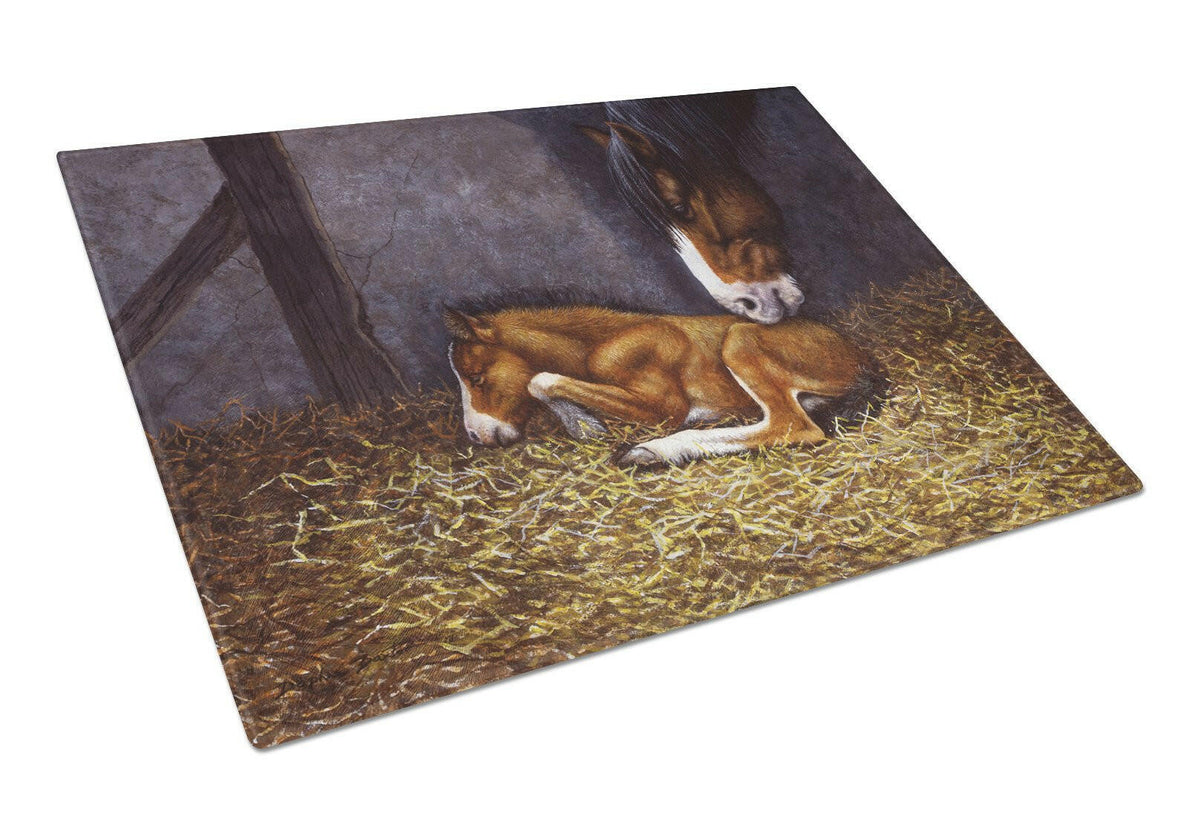 Horse and Her Foal Glass Cutting Board Large BDBA0207LCB by Caroline&#39;s Treasures