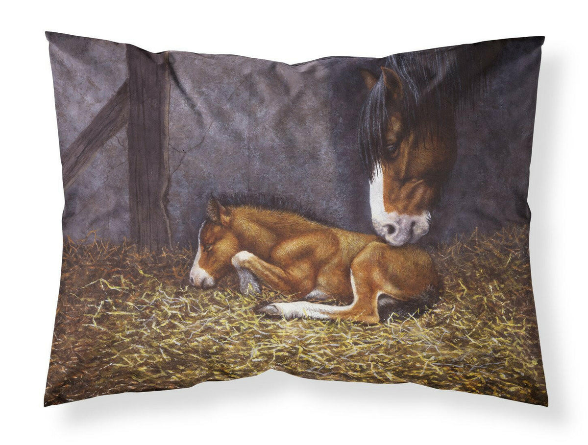 Horse and Her Foal Fabric Standard Pillowcase BDBA0207PILLOWCASE by Caroline&#39;s Treasures