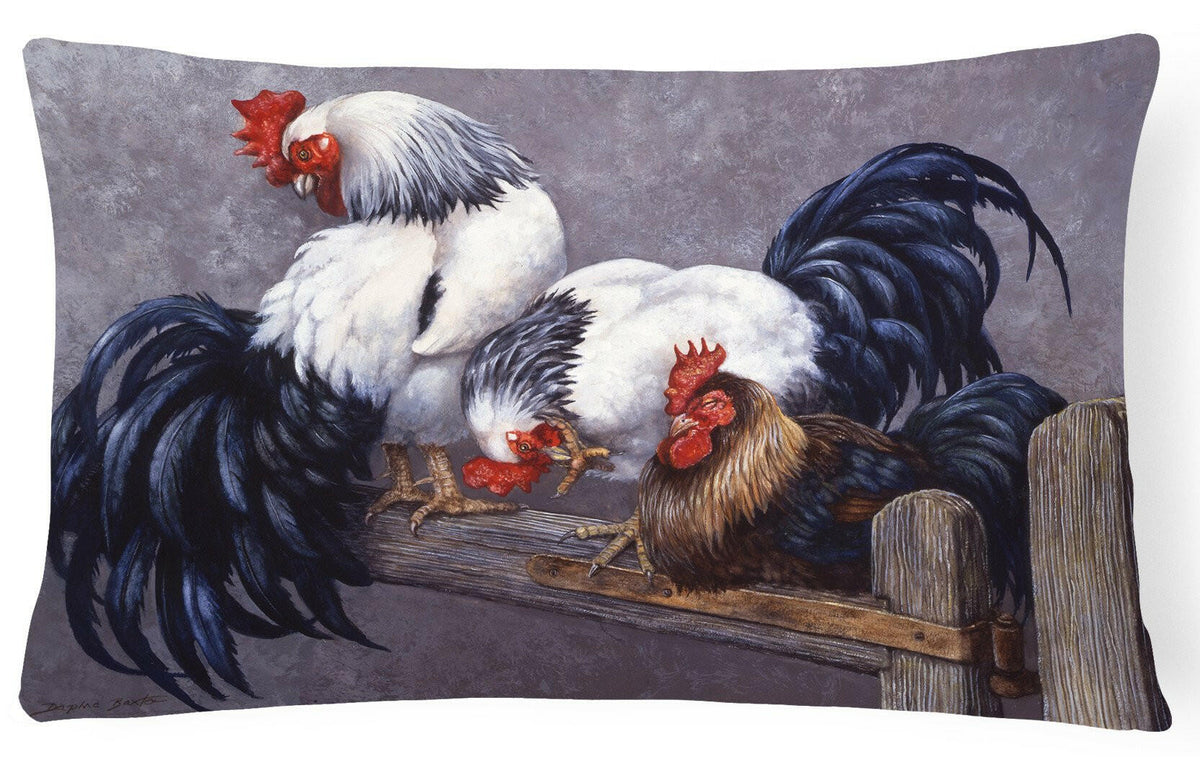 Roosters Roosting Fabric Decorative Pillow BDBA0208PW1216 by Caroline&#39;s Treasures