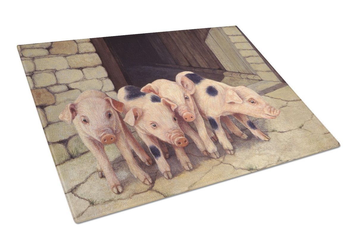 Pigs Piglets by Daphne Baxter Glass Cutting Board Large BDBA0225LCB by Caroline&#39;s Treasures