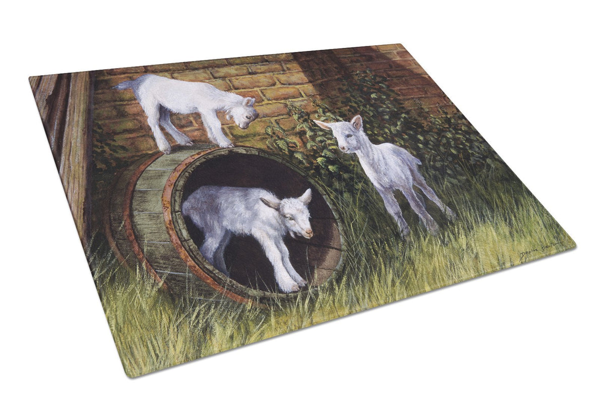 Goats by Daphne Baxter Glass Cutting Board Large BDBA0232LCB by Caroline&#39;s Treasures