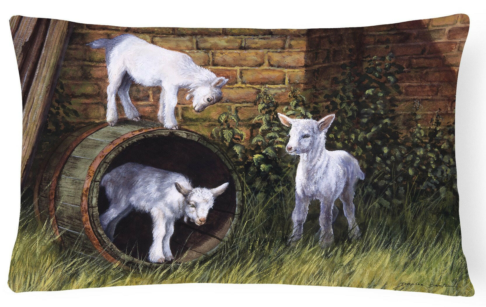 Goats by Daphne Baxter Fabric Decorative Pillow BDBA0232PW1216 by Caroline's Treasures