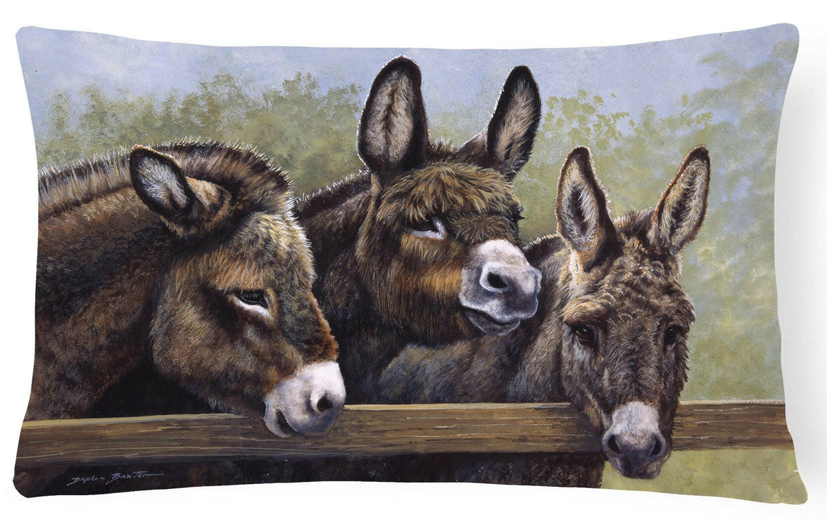 Donkeys by Daphne Baxter Fabric Decorative Pillow BDBA0235PW1216 by Caroline&#39;s Treasures