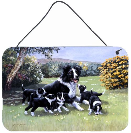 Border Collie Puppies with Momma Wall or Door Hanging Prints by Caroline's Treasures
