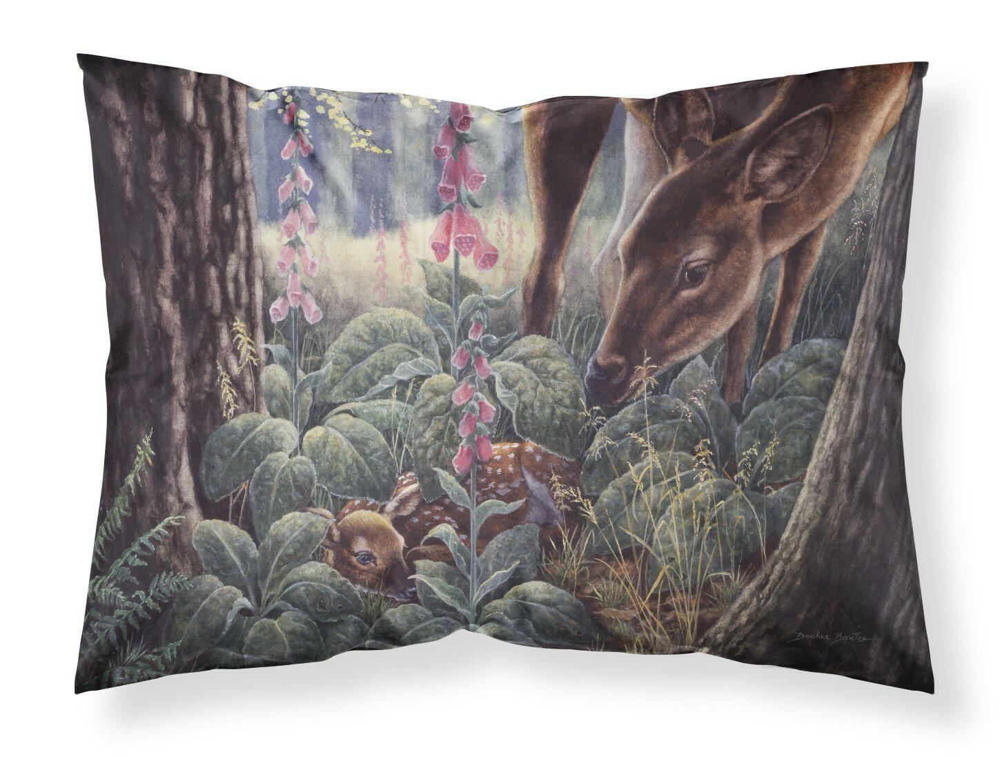 Doe and Fawn Deer Fabric Standard Pillowcase BDBA0259PILLOWCASE by Caroline's Treasures