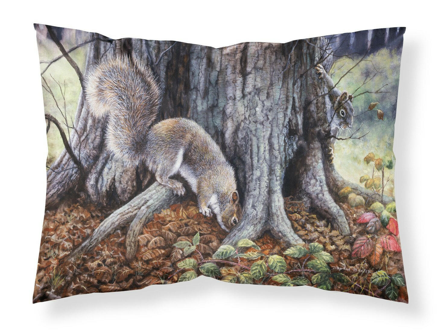 Grey Squirrels around the Tree Fabric Standard Pillowcase BDBA0260PILLOWCASE by Caroline's Treasures