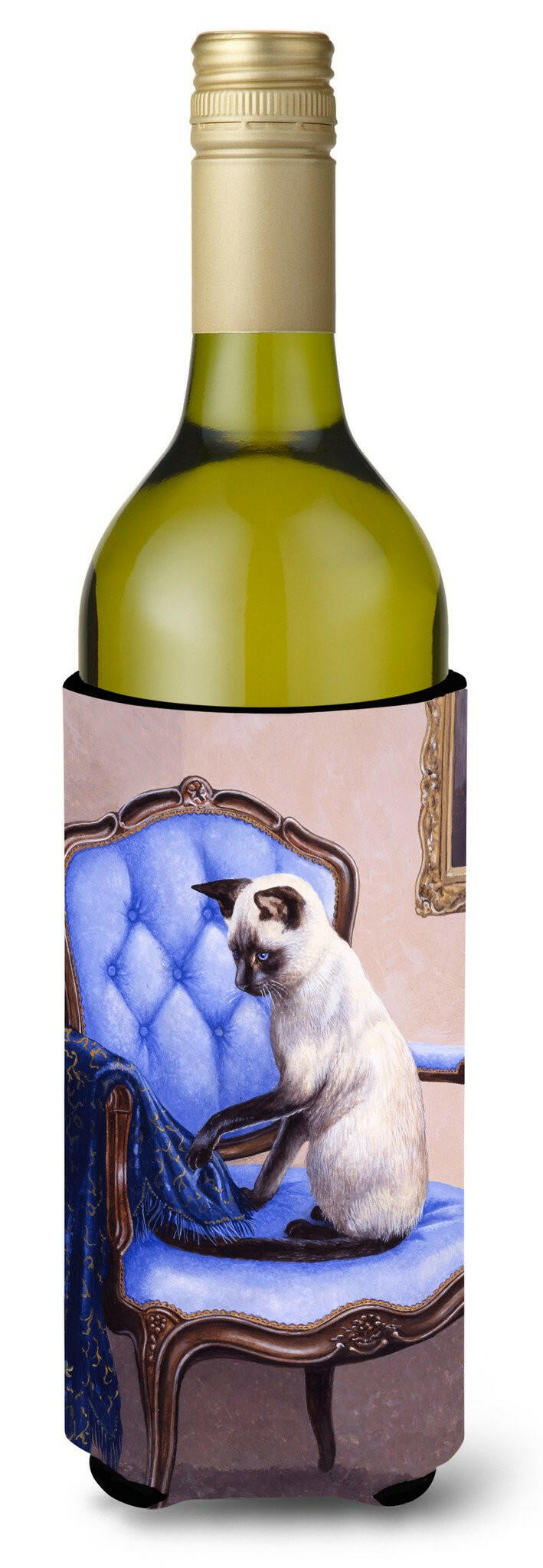 On The Chair Siamese cat Wine Bottle Beverage Insulator Hugger BDBA0273LITERK by Caroline&#39;s Treasures