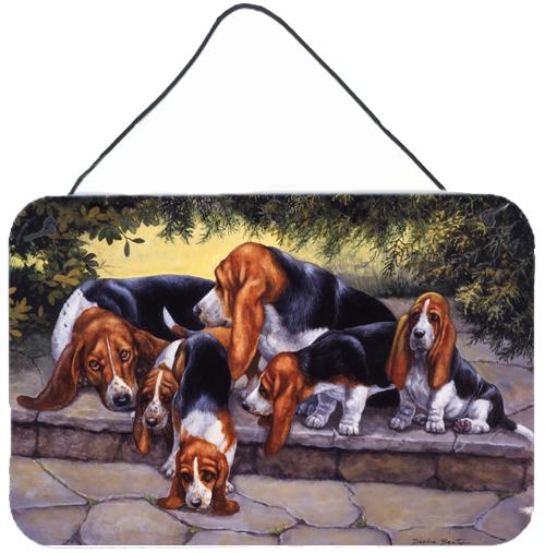 Basset Hound Puppies, Momma and Daddy Wall or Door Hanging Prints by Caroline's Treasures